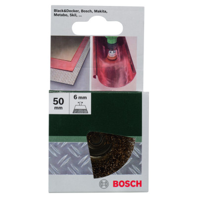 Brosse Boisseau Pour Perceuses, À Fils Ondulés Laitonnés, 50 mm Diamètre 50 mm