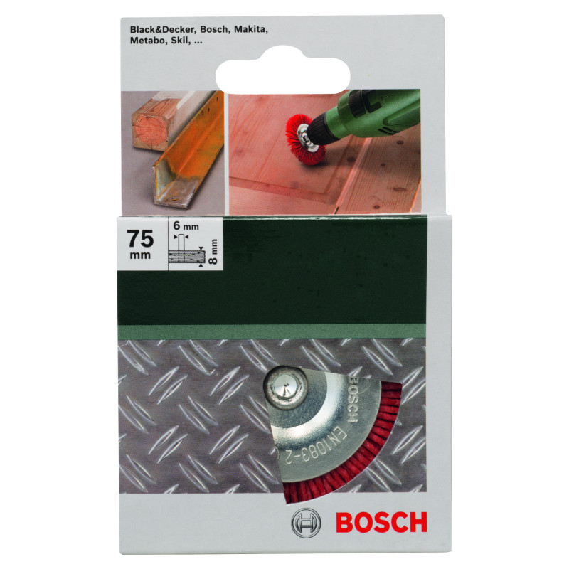 Brosses Circulaires Pour Perceuses, À Fils Nylon Et Abrasif Corindon K80, 75 mm