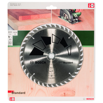 Lame De Scie Circulaire Standard D 190 mm Alésage 20 mm Dents 40