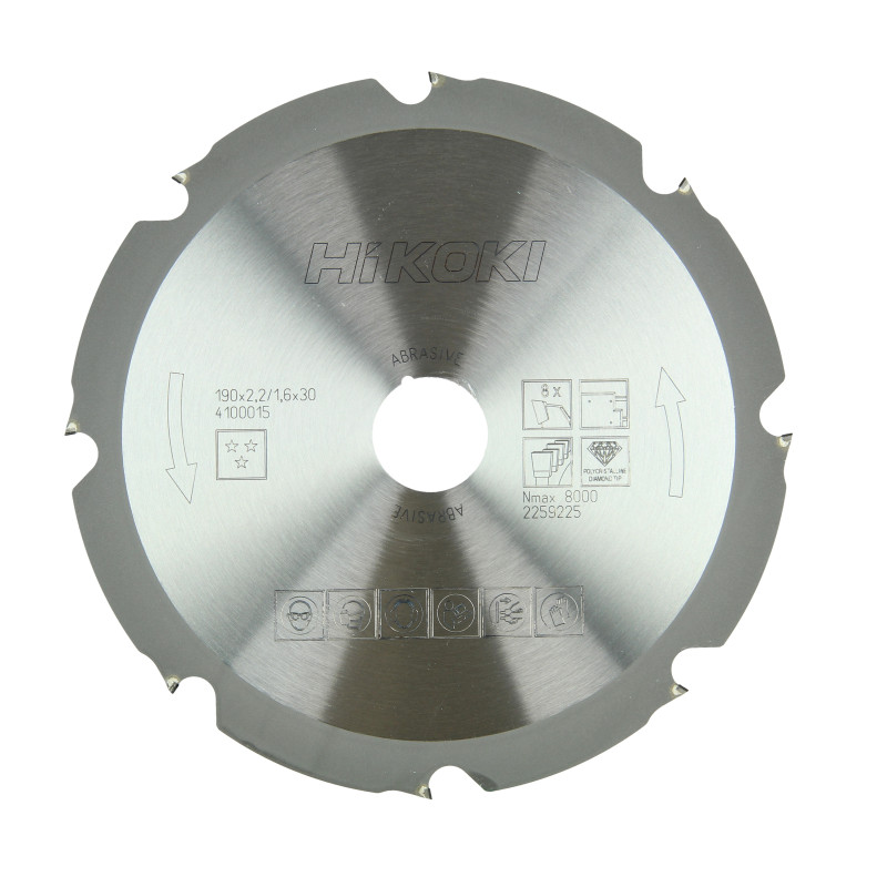 Lame Scie Circ. Ø190X30 Z8 - Plaque Plâtre/Ciment