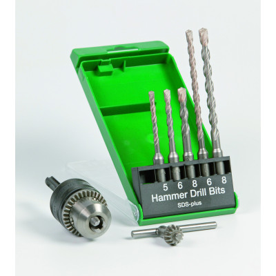 Set 5 Foret Béton SDS+ Hm + M.Auto.13 & Adapt. 2T