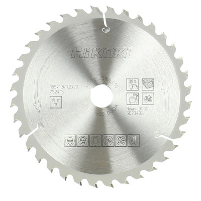 Lame Scie Circulaire Ø165 X 20 Z36 (Ép.1,8)