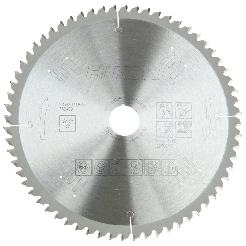 Lame Scie Circulaire Ø235 X 30 Z64 - Alu/Stratifié