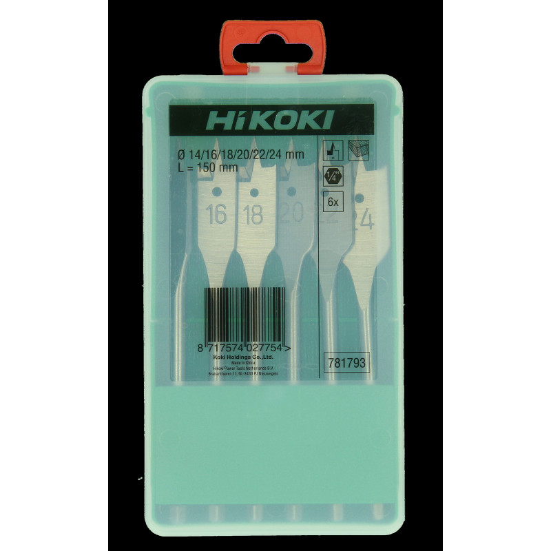 Coffret 6 Mèches À Bois Plates (14/16/18/20/22/24)