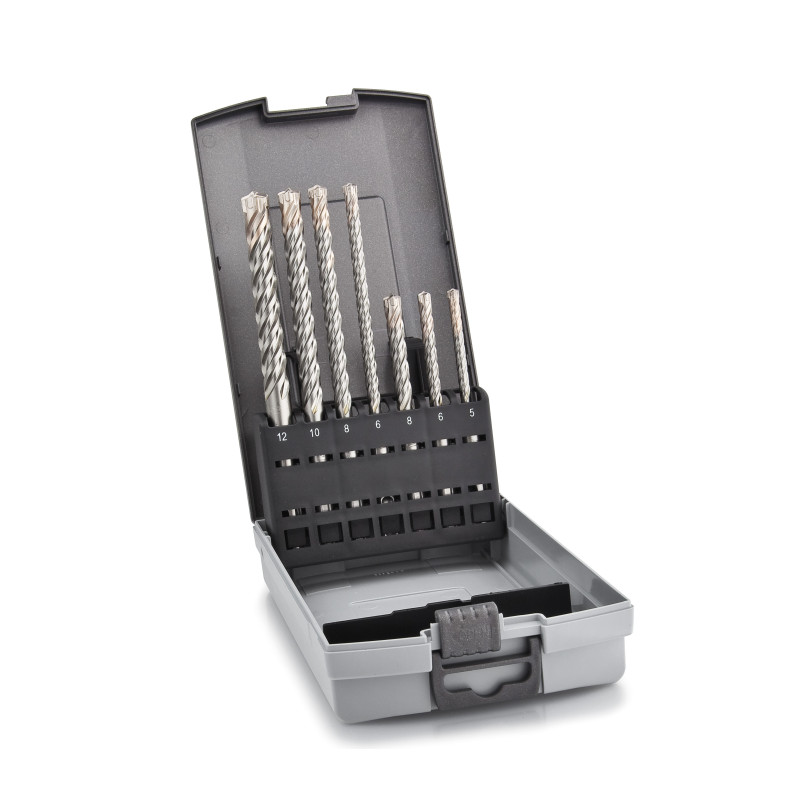 Set 7 Foret Béton SDS+ Fch Ø5-12 Xl.110 Et 160 4T