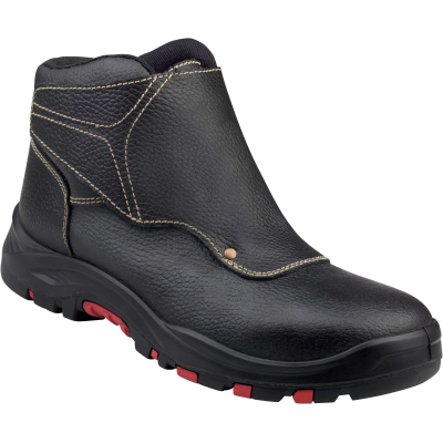 Chaussure Haute - Cuir - Croupon-Pigmenté-Déperlant - Semelle : Pu/Caoutchouc Ni