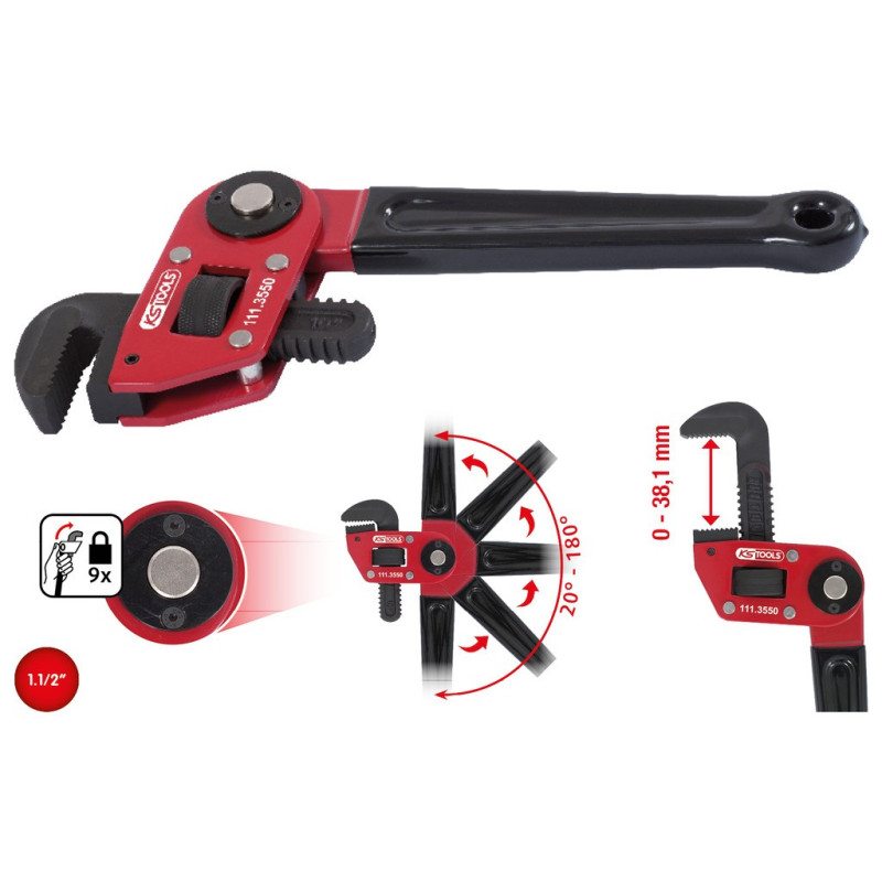 Clé À Tube 1,1/2'' À Tête Pivotante