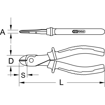 Pince Coupante De Côté À Poignées Bi-Composants, L. 180 mm