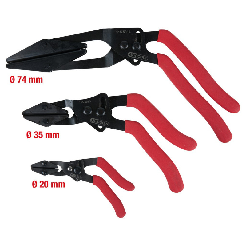 Jeu De 3 Pinces À Clamper Les Tuyaux, Auto-Ajustables Ø 20, 35, 74 mm