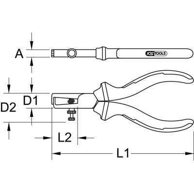 Pince À Denuder Isolée À Poignée Bi-Composant, L.160 mm