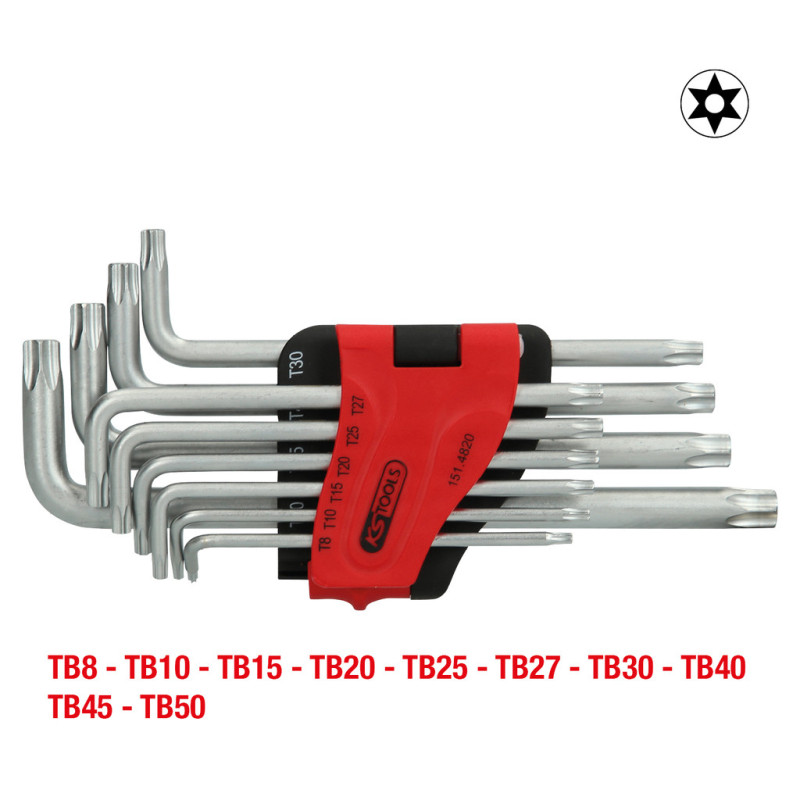Jeu De 10 Clés Mâles Torx® Percé Longue, Tb8 À Tb50