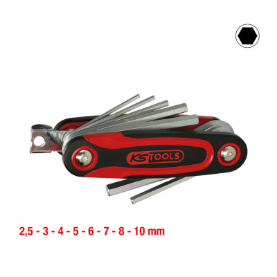 Jeu De 8 Clés Mâles 6 Pans Sur Monture