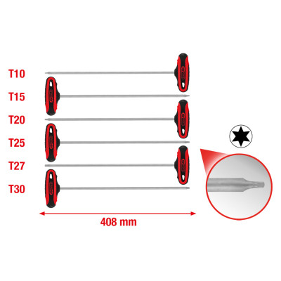 Jeu De 6 Clés Mâles Torx® À Poignées En T, L.375 mm