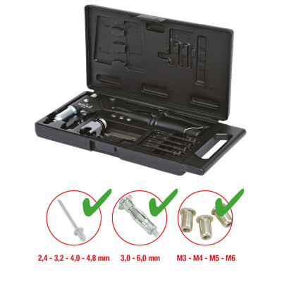 Coffret De Pinces À Rivets, Écrous Aveugles (Insert) Et Chevilles Tête Pivotante