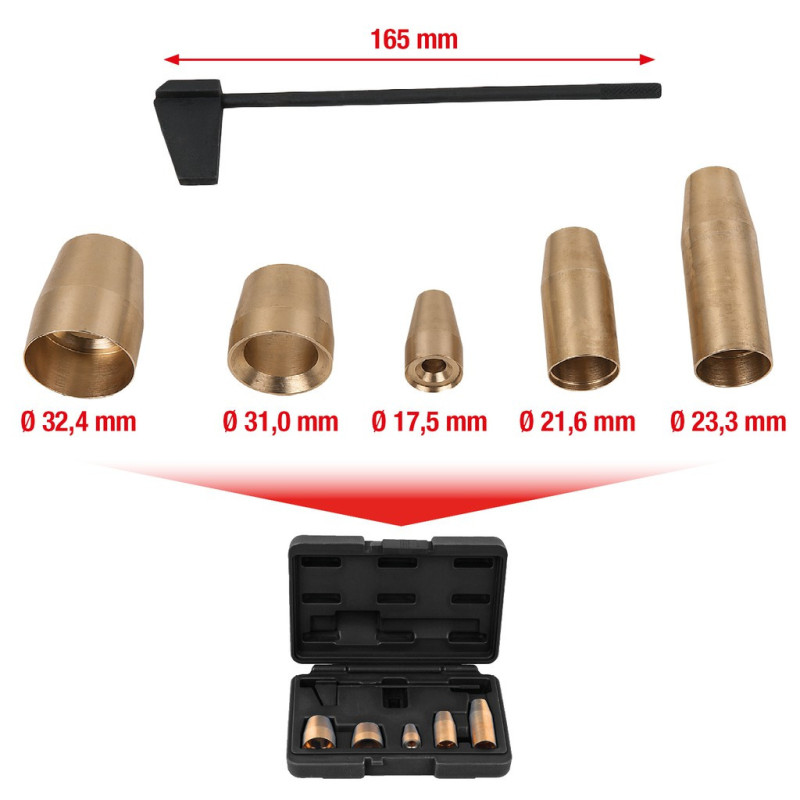 Jeu De 5 Douilles Pour Pompes À Injection Avec Gabarit De Réglage