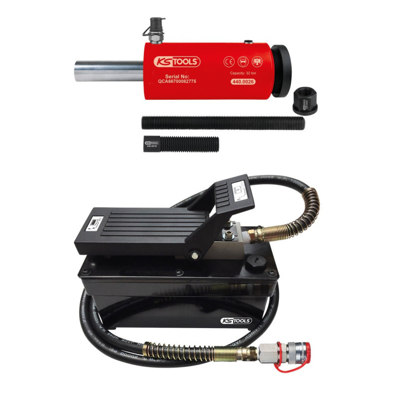 Unité Hydraulique 32 T Avec Pompe Pneumatique/Hydraulique, 9 Pcs.