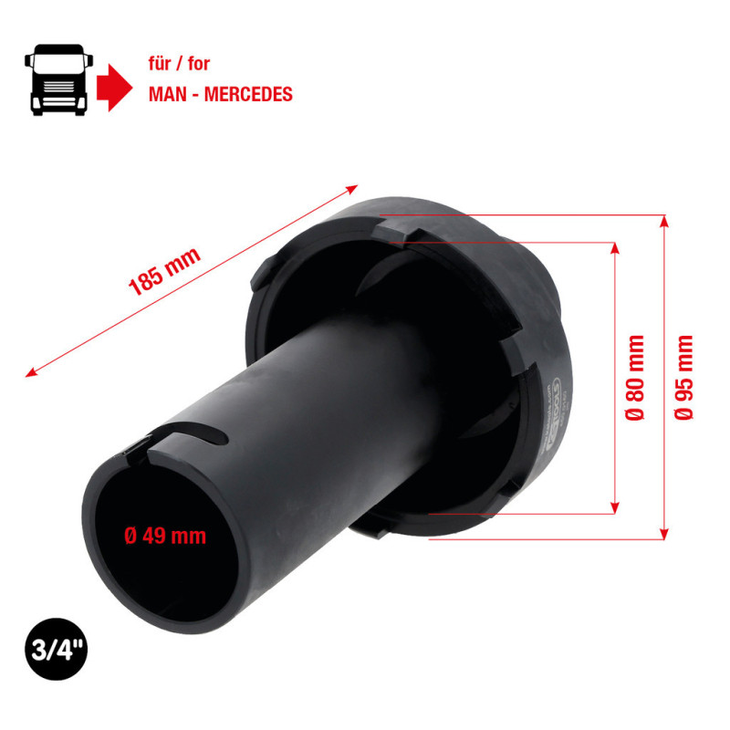 Douille À 6 Ergots Mercedes Atego Et Man, Ø 49Mm