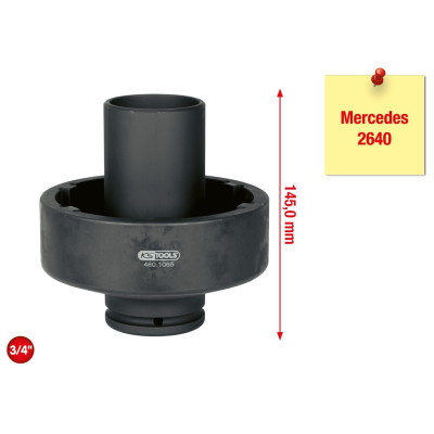 Douille 3/4'' À 6 Ergots Ø 64 mm Avec Tube De Centrage Pour Mercedes