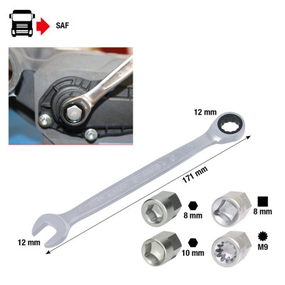 Jeu De Clé Mixte Et Douilles Pour Étriers De Frein Wabco Et Knorr, 5 Pcs.