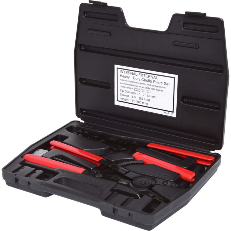 Coffret De Pinces À Circlips Intérieur Et Extérieur, 14 Pièces