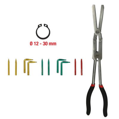 Pince À Circlips Extérieurs À Double Articulation Et Pointes Changeables L.345Mm