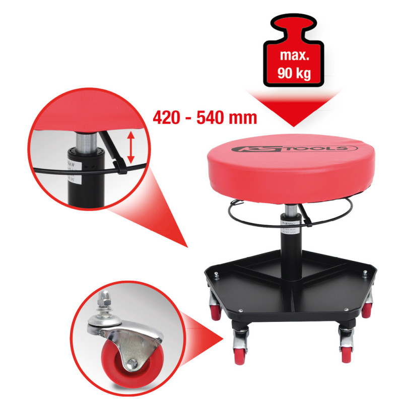 Tabouret Sur Roulette Réglable En Hauteur