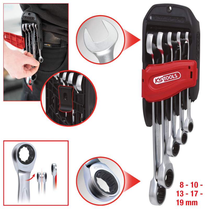 Jeu De 5 Clés Mixtes Cliquet Gearplus®