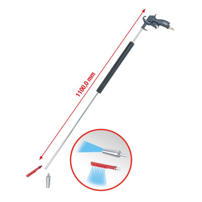 Soufflette Pneumatique Longue, Buses Interchangeables 1100 mm, 3 Pcs