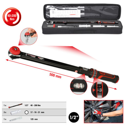 Clé Dynamométrique Ergotorqueprecision Avec Trousse, 40-200Nm, 5 Pcs