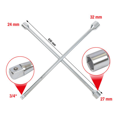 Clé En Croix 24 X 27 X 32 mm X 3/4''