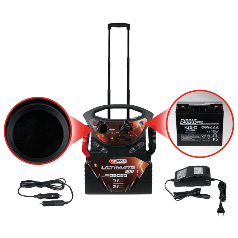 Booster À Batterie 12V/24V Pl À Trolley - 6200A/3100A