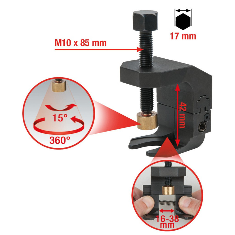 Extracteur De Bras D'Essuie-Glace Avec Fourche Réglable De 16-38 mm