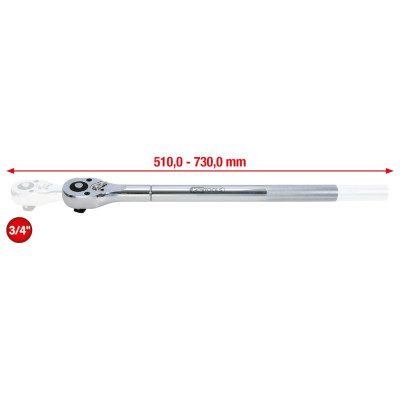 Cliquet Téléscopique 3/4'' - 24 Dents - L.510 À 730 mm