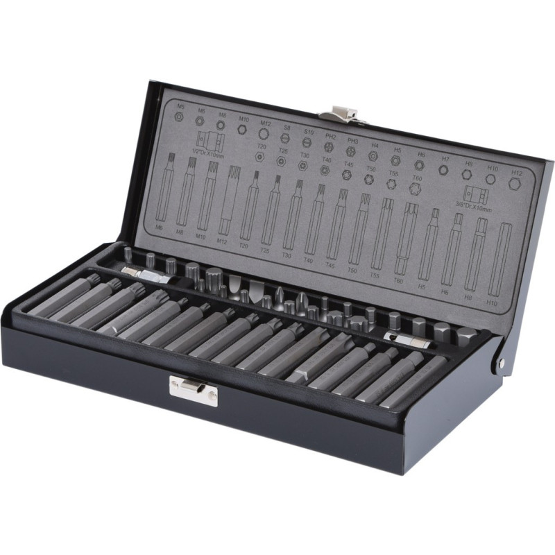 Coffret De 42 Embout De Vissages, 30 mm - 75 mm - Entraînement 10 mm