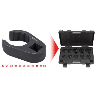 Coffret De 10 Douilles À Tuyauter 3/8'' - 1/2'' - 3/4'', 19-46 mm