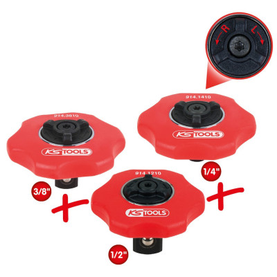 Jeu De Mini-Cliquets Réversibles Sans Manche 1/4'' - 3/8'' - 1/2''