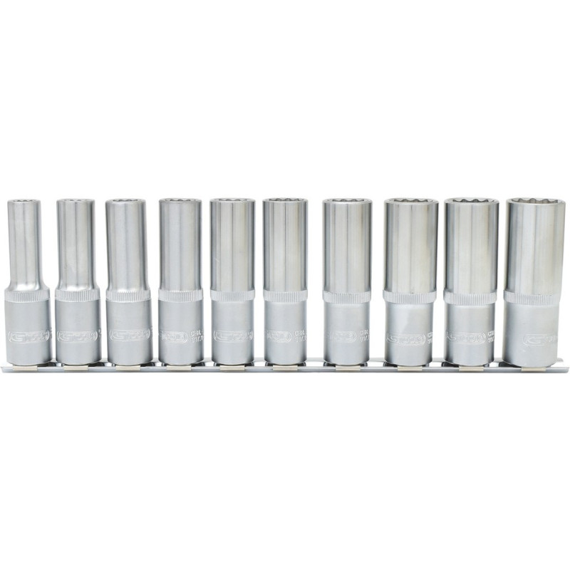 Jeu De 10 Douilles Longues 12 Pans 1/2"