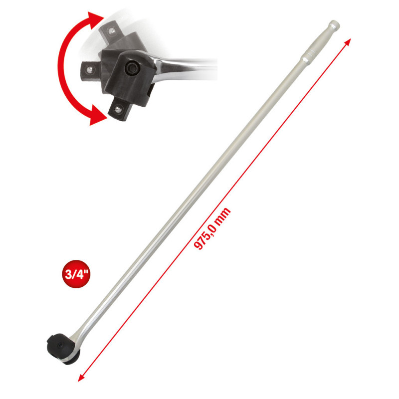 Poignée Articulée Longue 3/4'' - L.1030 mm