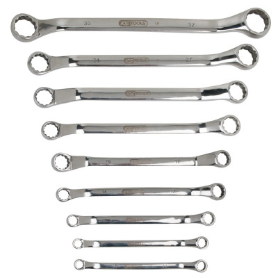 Jeu De 9 Clés Polygonales Contre-Coudées Inox, 8 À 32 mm