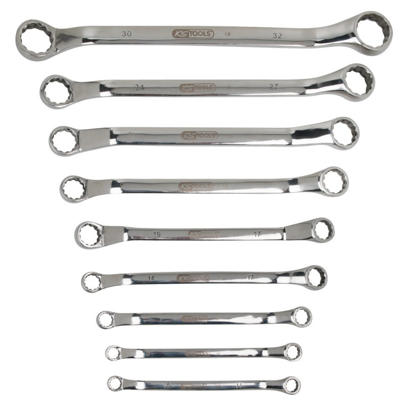 Jeu De 9 Clés Polygonales Contre-Coudées Inox, 8 À 32 mm