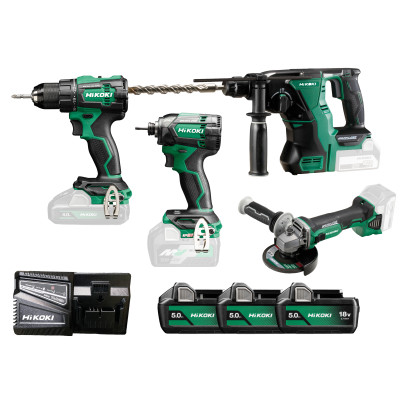 Kit 18V 5Ah Brushless Perc.Percu.70Nm Dv18De + Viss.Choc 175Nm Wh18De - 2 Batt.