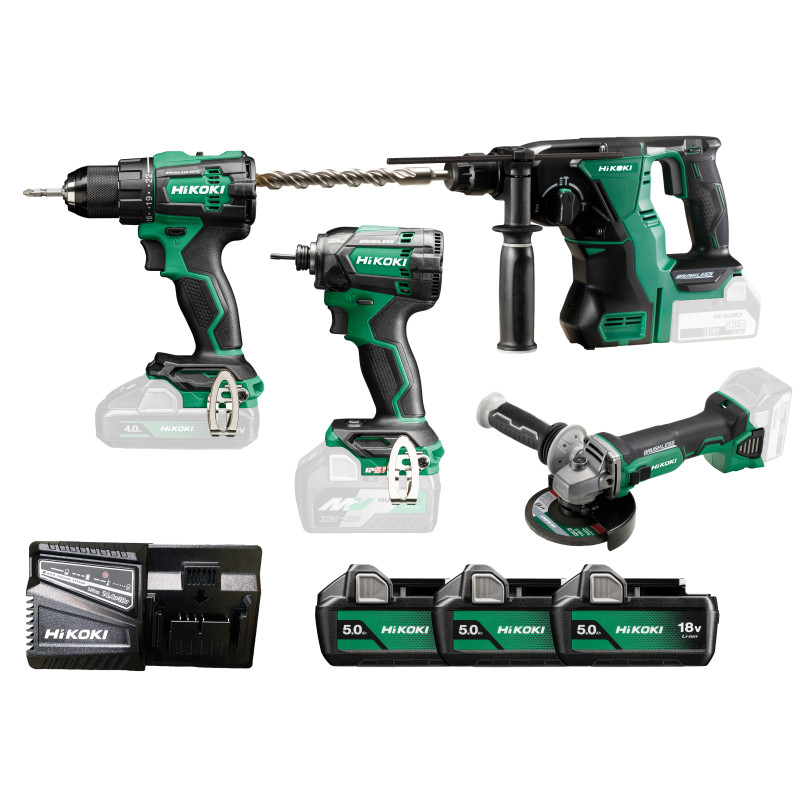 Kit 18V 5Ah Brushless Perc.Percu.70Nm Dv18De + Viss.Choc 175Nm Wh18De - 2 Batt.