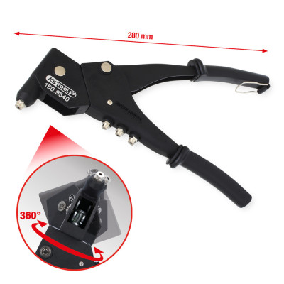 Pince À Riveter À Tête Pivotante 360°, L. 290 mm