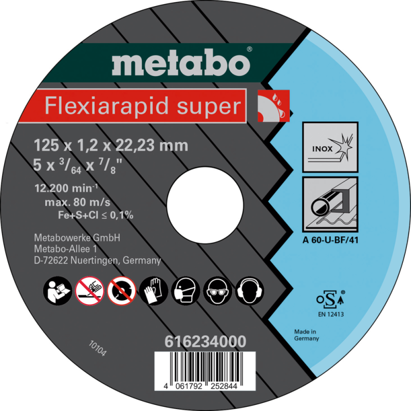 Meules De Tronçonnage - Flexiarapid Super 125X1,2X22,23 Inox, Tf41