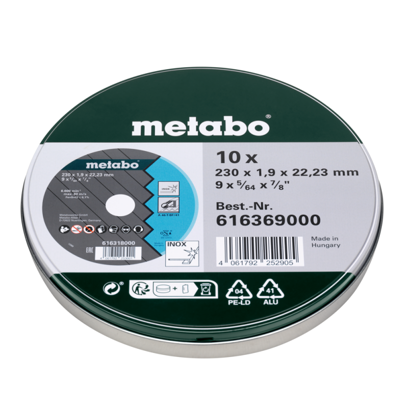 Meules De Tronçonnage - 10 Disques À Tronçonner -Sp 230X1,9X22,23 Inox, Tf 41