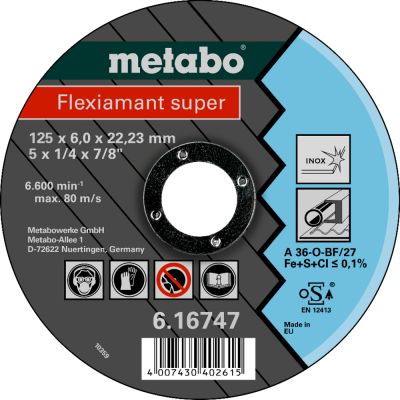 Meules D'Ébarbage - Flexiamant Super 125X6,0X22,2 Acier Inox
