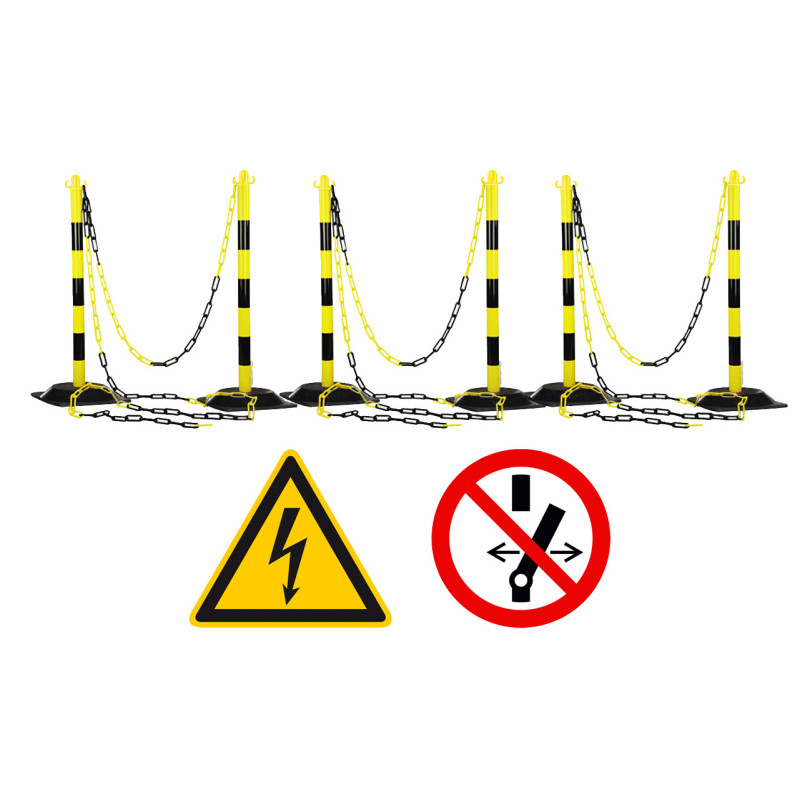 Kit De Balisage Zone De Travail Atelier/Extérieur Pour Intervention Véhicules Él