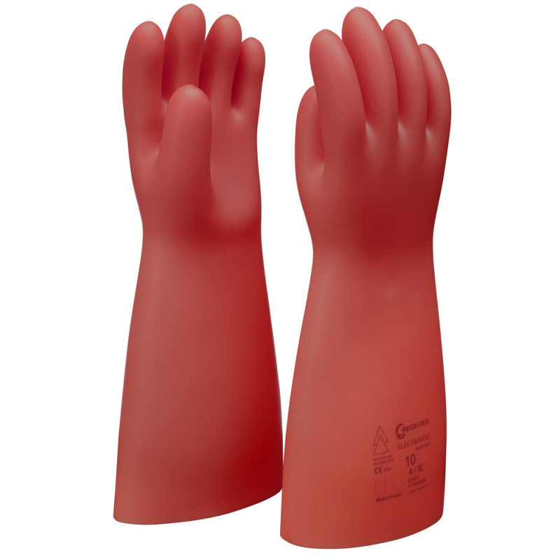 Gants D'Électricien En Latex Naturel Rouge, Avec Protection Mécanique, Classe 0