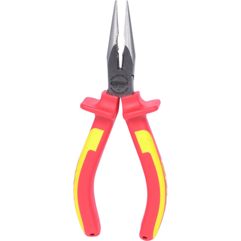 Pince À Bec Demi-Rond Droit Isolée À Poignée Bi-Composant, L.165 mm