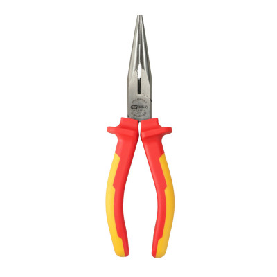 Pince À Bec Demi-Rond Droit Isolée À Poignée Bi-Composant, L.215 mm